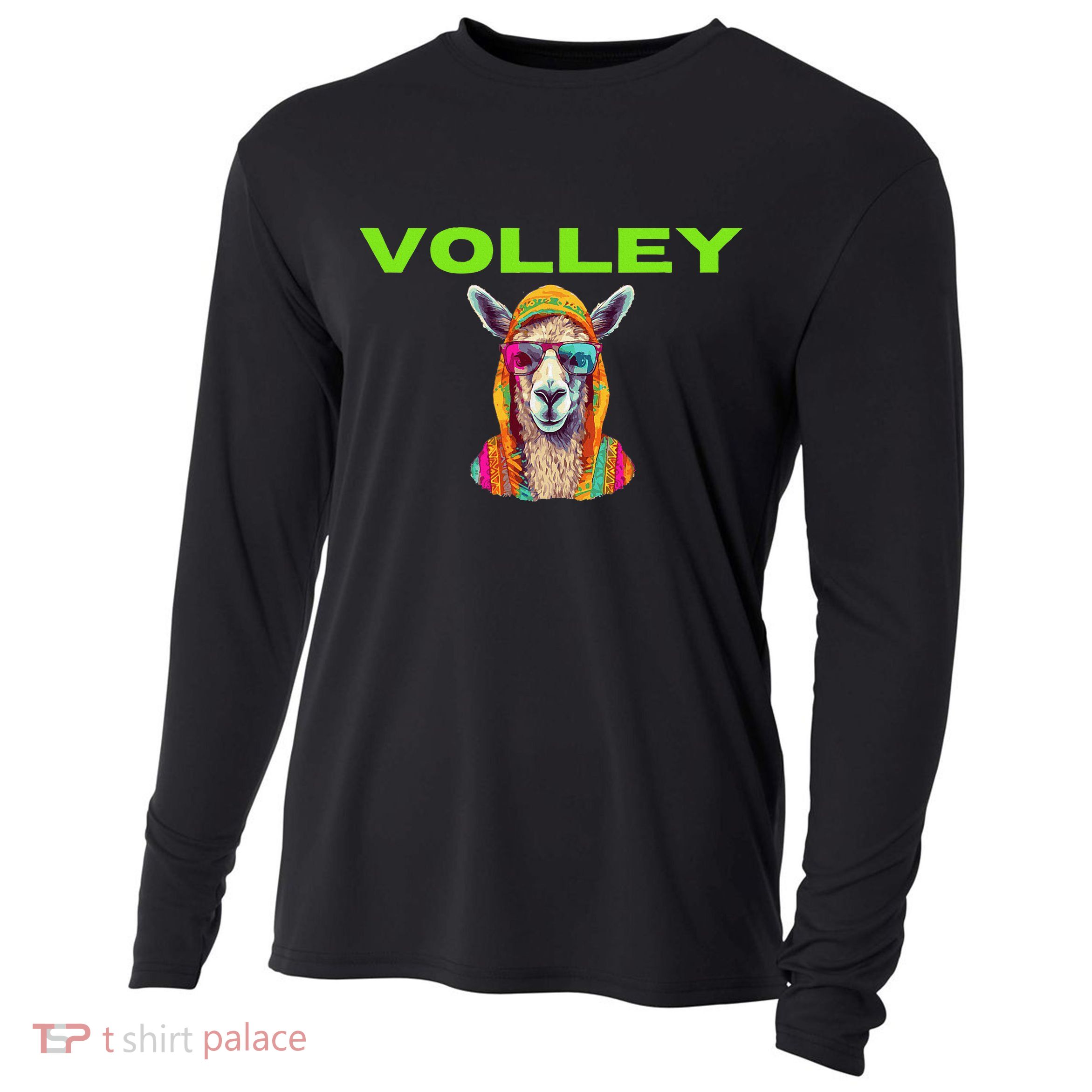 Volley Llama Funny Pickleball Cooling Performance Long Sleeve Crew