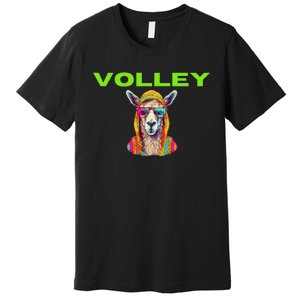 Volley Llama Funny Pickleball Premium T-Shirt