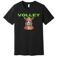 Volley Llama Funny Pickleball Premium T-Shirt