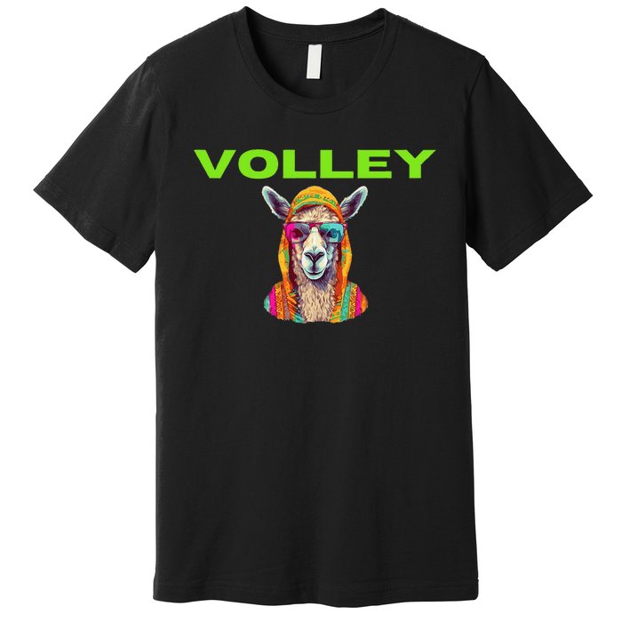 Volley Llama Funny Pickleball Premium T-Shirt