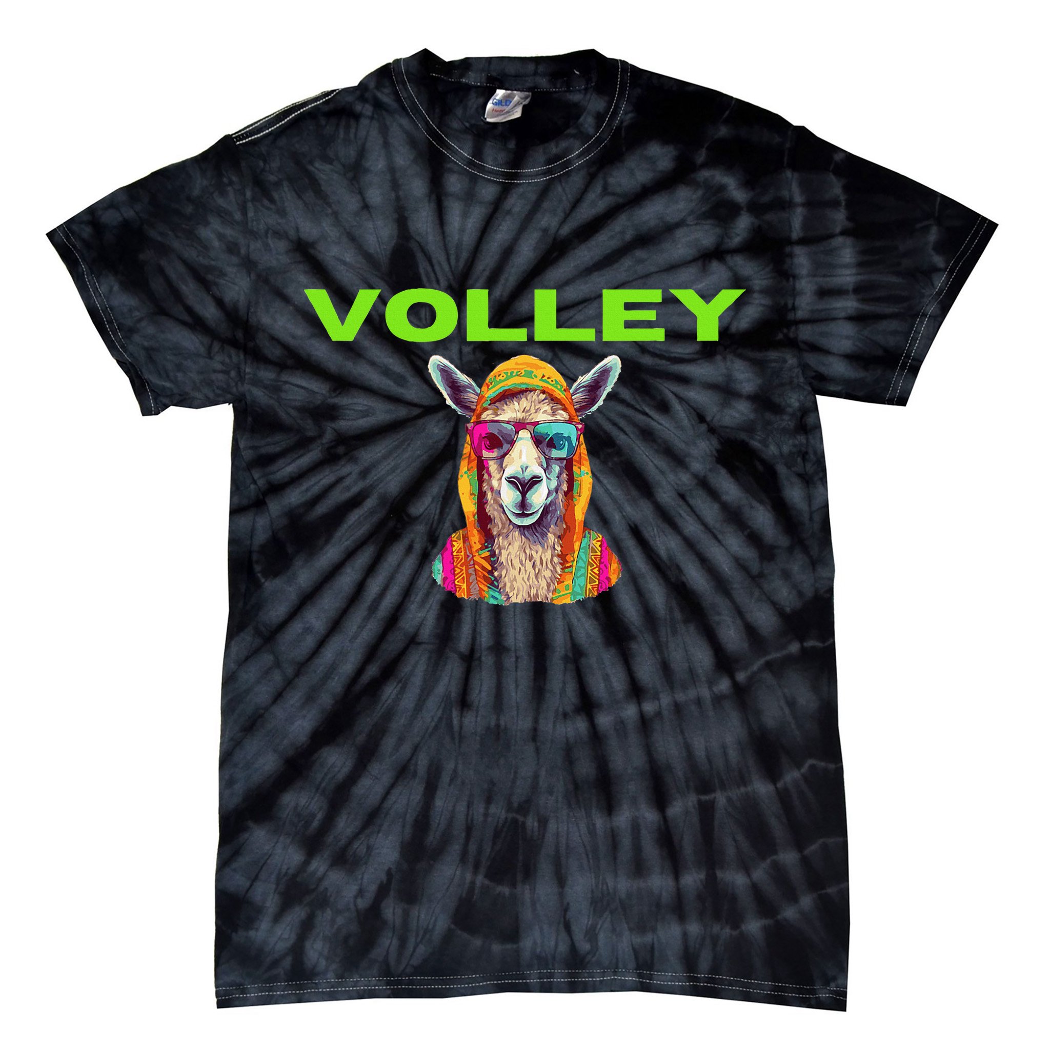 Volley Llama Funny Pickleball Tie-Dye T-Shirt