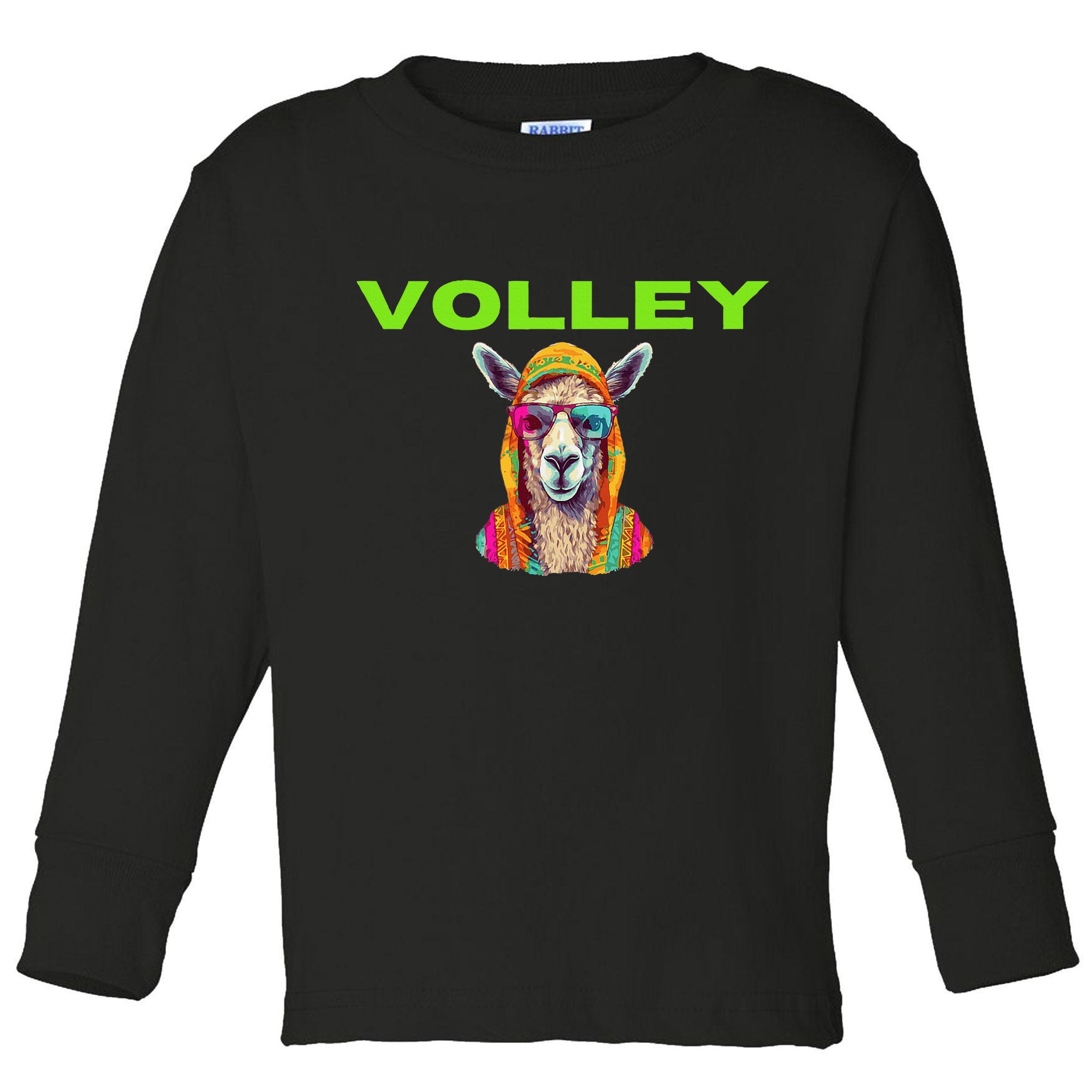 Volley Llama Funny Pickleball Toddler Long Sleeve Shirt