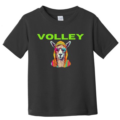 Volley Llama Funny Pickleball Toddler T-Shirt