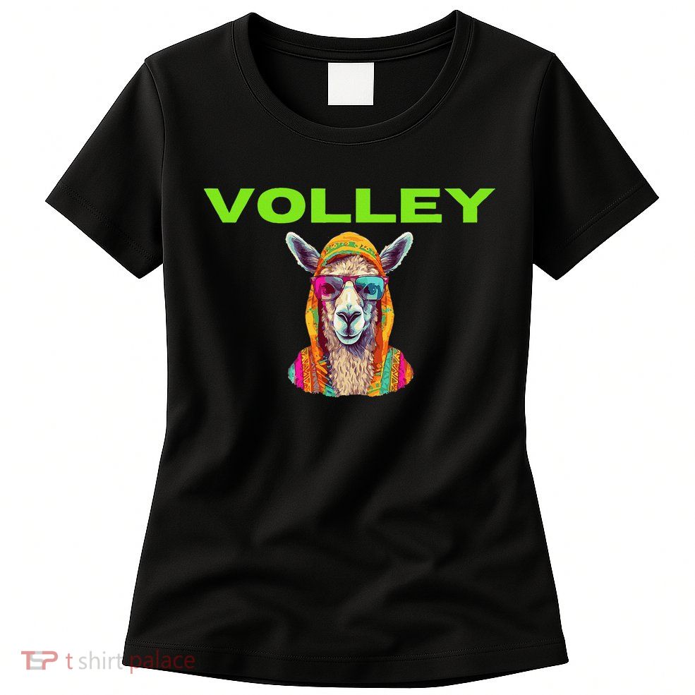 Volley Llama Funny Pickleball Womens T-Shirt