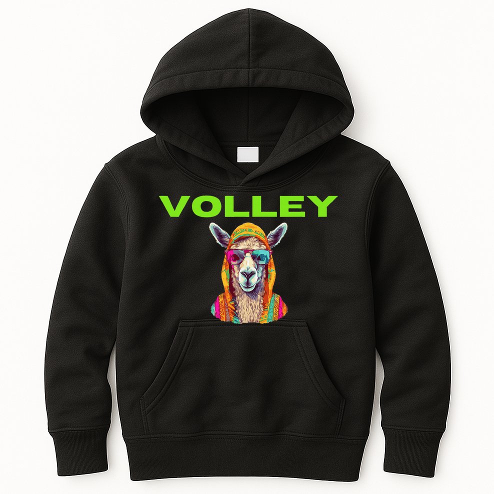 Volley Llama Funny Pickleball Kids Hoodie