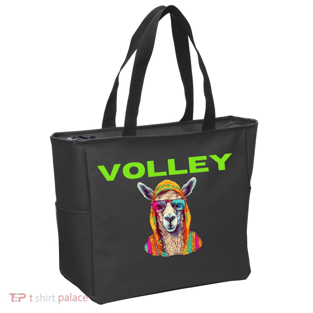 Volley Llama Funny Pickleball Zip Tote Bag