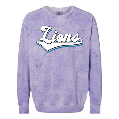 Vintage Lion Football Logo Colorblast Crewneck Sweatshirt