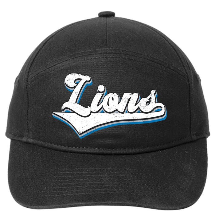 Vintage Lion Football Logo 7-Panel Snapback Hat