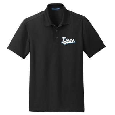 Vintage Lion Football Logo Dry Zone Grid Polo