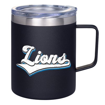 Vintage Lion Football Logo 12oz Stainless Steel Coffee Mug