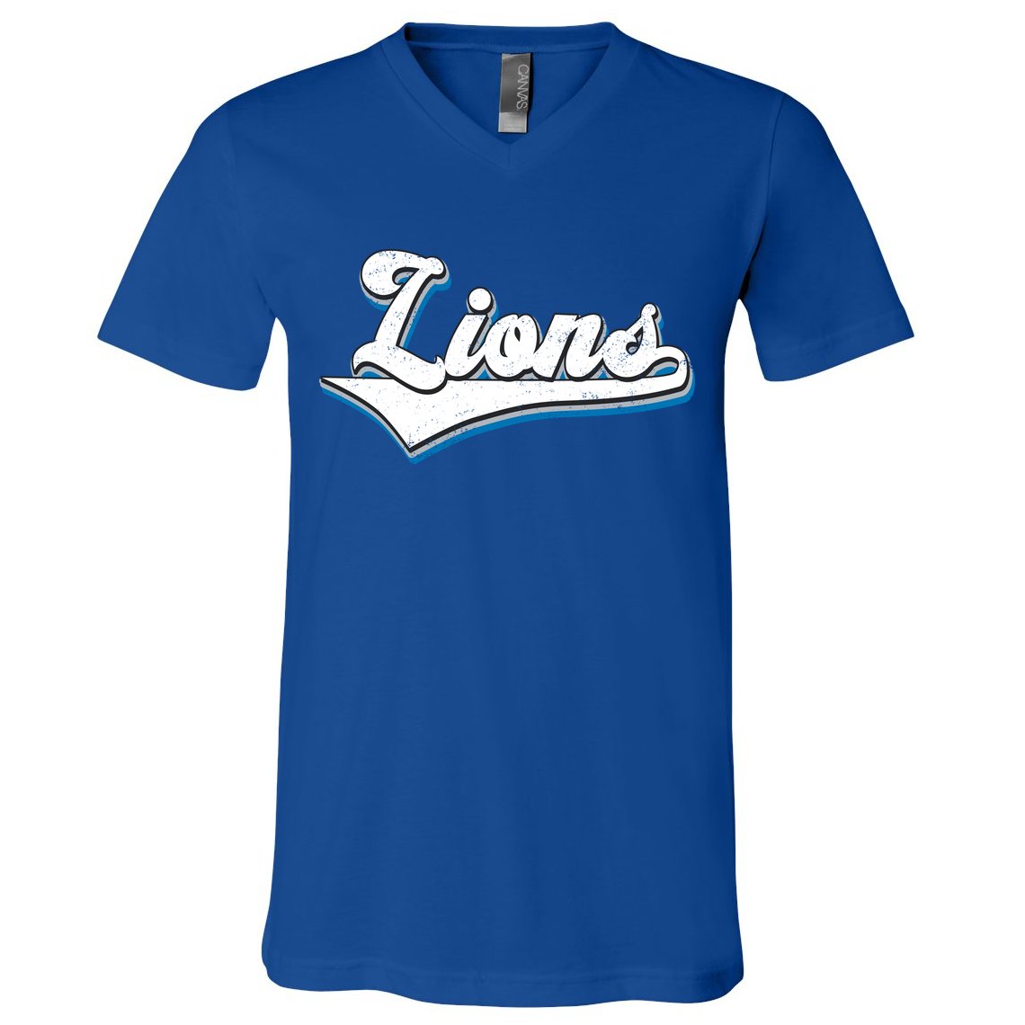 Vintage Lion Football Logo V-Neck T-Shirt