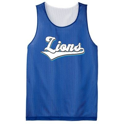 Vintage Lion Football Logo Mesh Reversible Basketball Jersey Tank