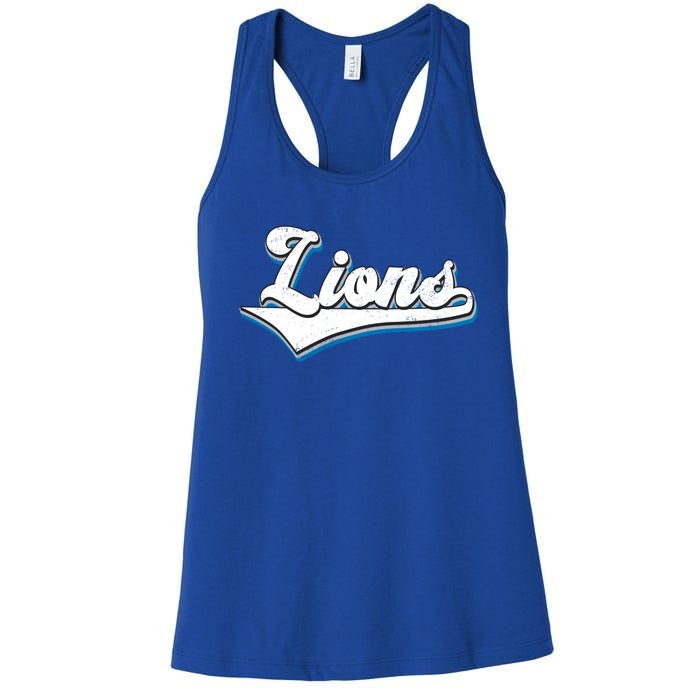 Vintage Lion Football Logo Women's Racerback Tank