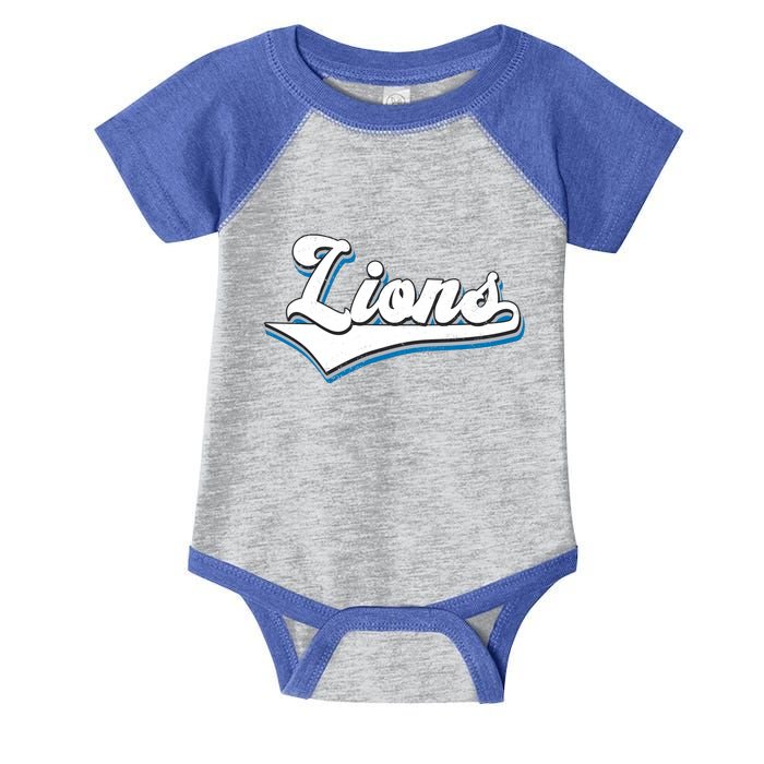 Vintage Lion Football Logo Infant Baby Jersey Bodysuit