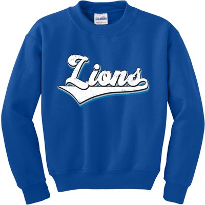 Vintage Lion Football Logo Kids Sweatshirt