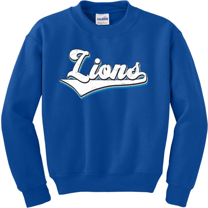 Vintage Lion Football Logo Kids Sweatshirt