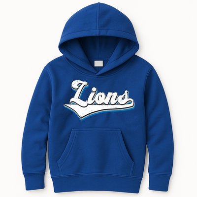 Vintage Lion Football Logo Kids Hoodie