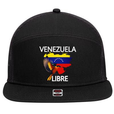 Venezuela Libre Flag Pride Bandera Venezolana Root 7 Panel Mesh Trucker Snapback Hat