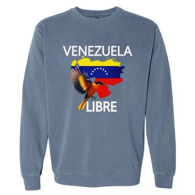 Venezuela Libre Flag Pride Bandera Venezolana Root Garment-Dyed Sweatshirt