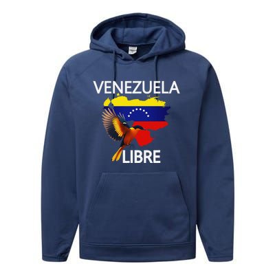 Venezuela Libre Flag Pride Bandera Venezolana Root Performance Fleece Hoodie