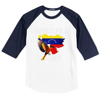 Venezuela Libre Flag Pride Bandera Venezolana Root Baseball Sleeve Shirt