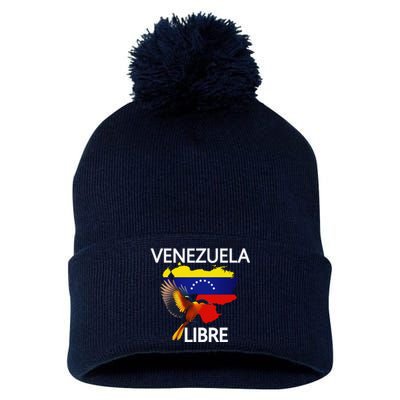 Venezuela Libre Flag Pride Bandera Venezolana Root Pom Pom 12in Knit Beanie