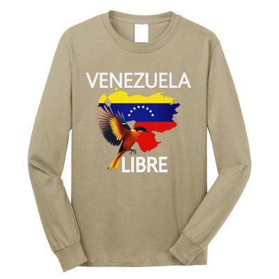 Venezuela Libre Flag Pride Bandera Venezolana Root Long Sleeve Shirt