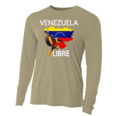 Venezuela Libre Flag Pride Bandera Venezolana Root Cooling Performance Long Sleeve Crew