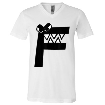 Villain Letter F Costume Boys Matching Evil Alphabet Lore V-Neck T-Shirt