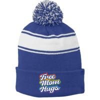 Vintage Lgbtq Free Mom Hugs Cool Gift Stripe Pom Pom Beanie