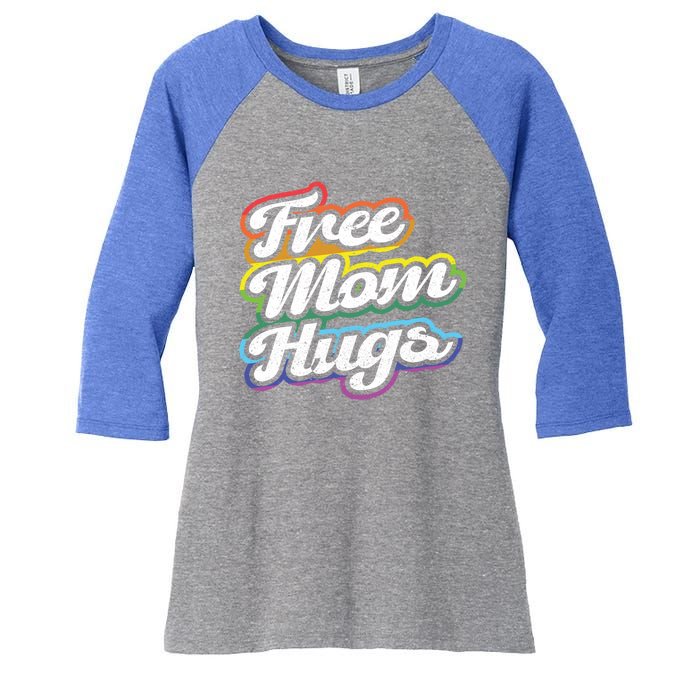 Vintage Lgbtq Free Mom Hugs Cool Gift Women's Tri-Blend 3/4-Sleeve Raglan Shirt