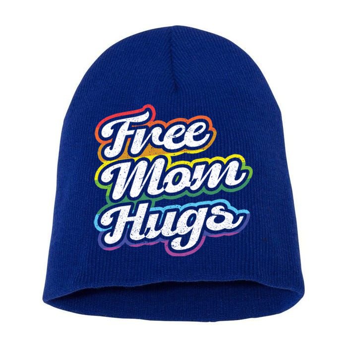 Vintage Lgbtq Free Mom Hugs Cool Gift Short Acrylic Beanie