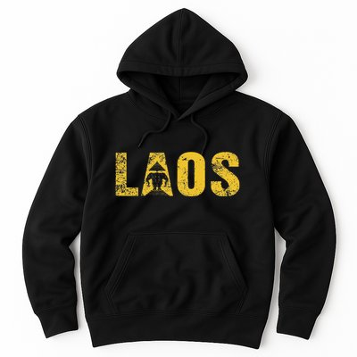 Vintage Laos Flag Vientiane Kingdom Of Laos Hoodie