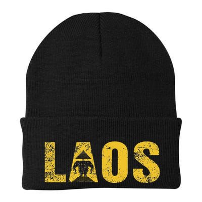 Vintage Laos Flag Vientiane Kingdom Of Laos Beanie