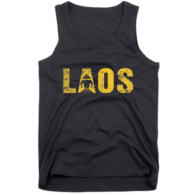 Vintage Laos Flag Vientiane Kingdom Of Laos Tank Top