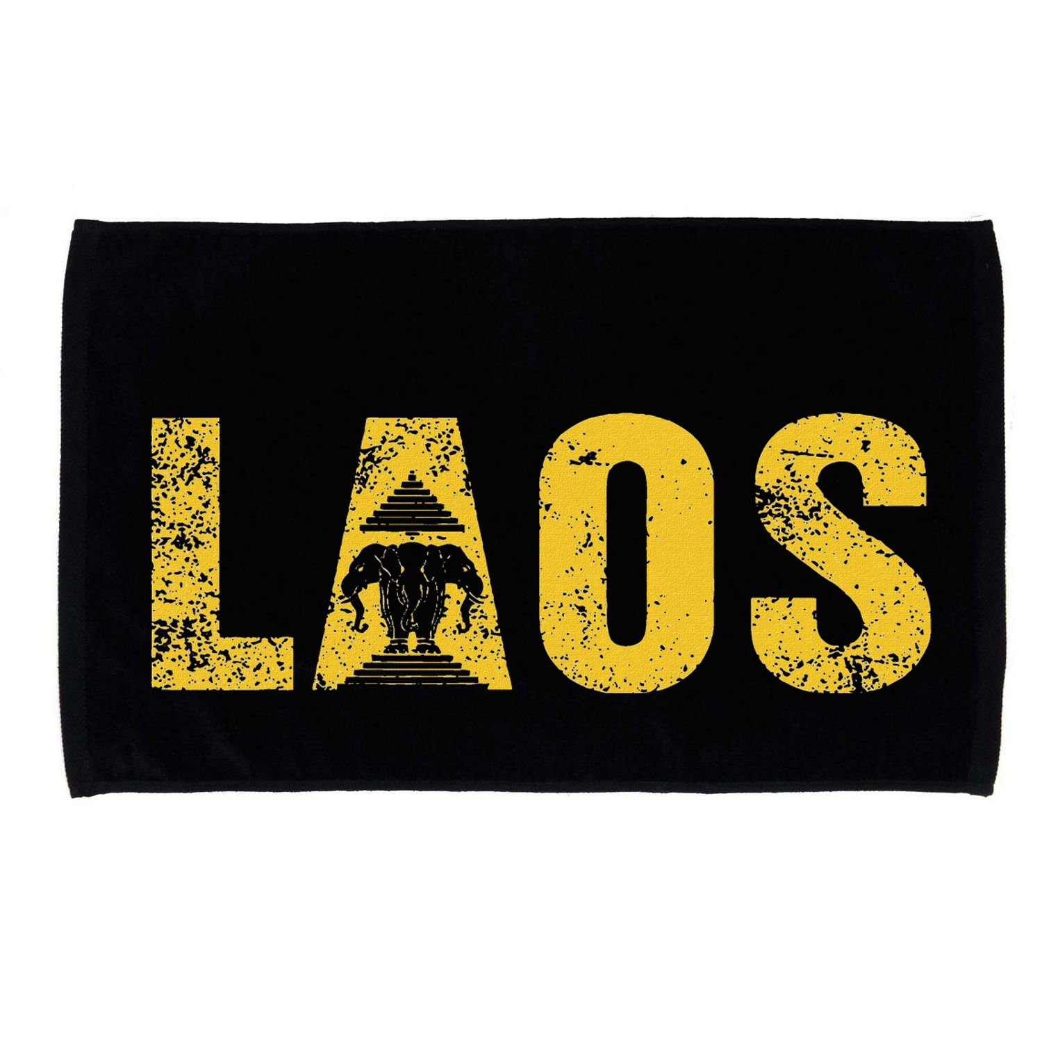 Vintage Laos Flag Vientiane Kingdom Of Laos Microfiber Hand Towel