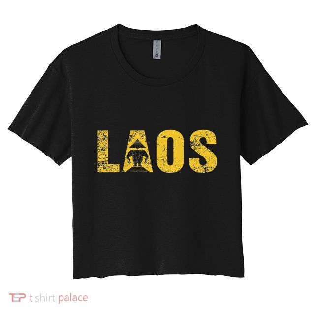 Vintage Laos Flag Vientiane Kingdom Of Laos Crop Top