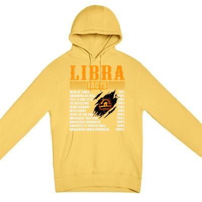 Vintage Libra Facts Funny Zodiac Sign Birthday Horoscope Meaningful Gift Premium Pullover Hoodie