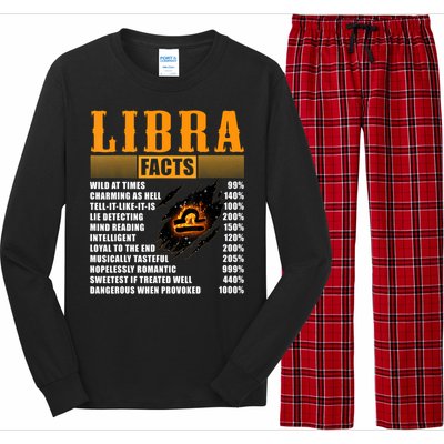 Vintage Libra Facts Funny Zodiac Sign Birthday Horoscope Meaningful Gift Long Sleeve Pajama Set