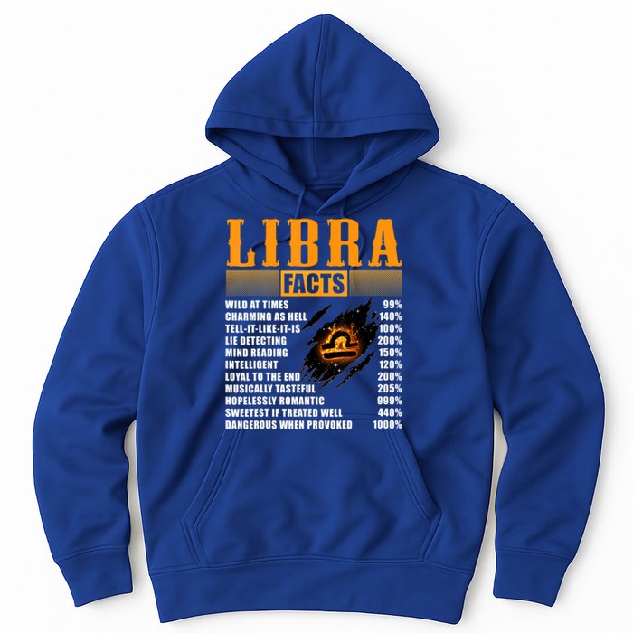 Vintage Libra Facts Funny Zodiac Sign Birthday Horoscope Meaningful Gift Hoodie