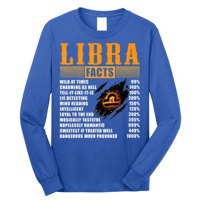 Vintage Libra Facts Funny Zodiac Sign Birthday Horoscope Meaningful Gift Long Sleeve Shirt