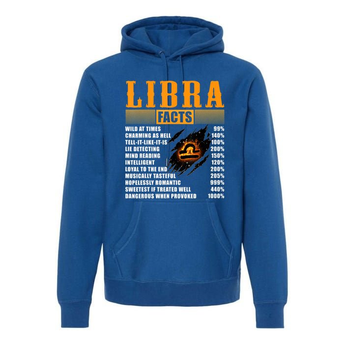 Vintage Libra Facts Funny Zodiac Sign Birthday Horoscope Meaningful Gift Premium Hoodie