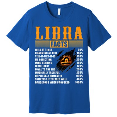 Vintage Libra Facts Funny Zodiac Sign Birthday Horoscope Meaningful Gift Premium T-Shirt