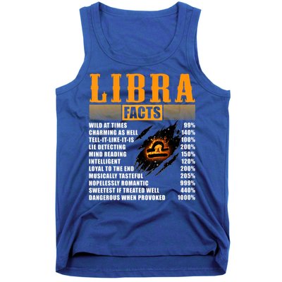 Vintage Libra Facts Funny Zodiac Sign Birthday Horoscope Meaningful Gift Tank Top