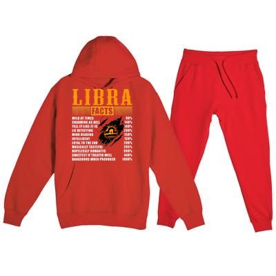 Vintage Libra Facts Funny Zodiac Sign Birthday Horoscope Meaningful Gift Premium Hooded Sweatsuit Set