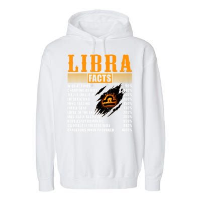 Vintage Libra Facts Funny Zodiac Sign Birthday Horoscope Meaningful Gift Garment-Dyed Fleece Hoodie