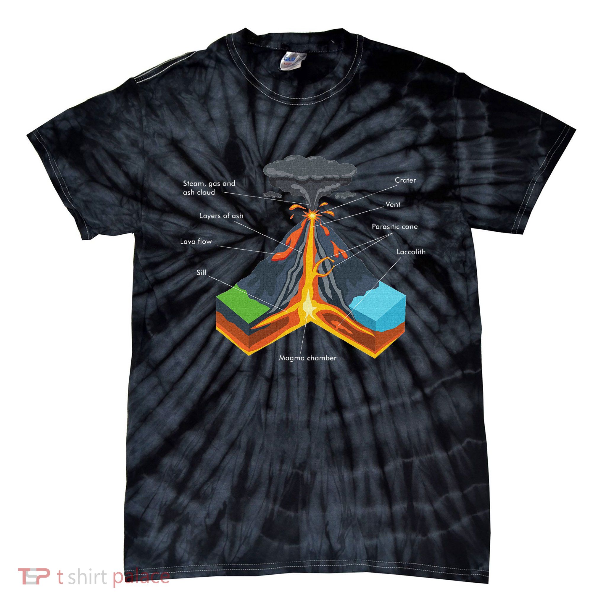 Volcano Lover Geology Teacher Funny Geologist Tie-Dye T-Shirt