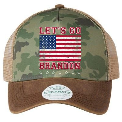 Vintage Let's Go Brandon American Flag Legacy Tie Dye Trucker Hat