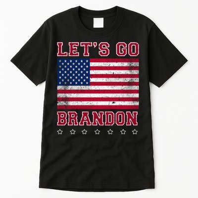 Vintage Let's Go Brandon American Flag Tall T-Shirt