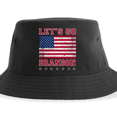 Vintage Let's Go Brandon American Flag Sustainable Bucket Hat